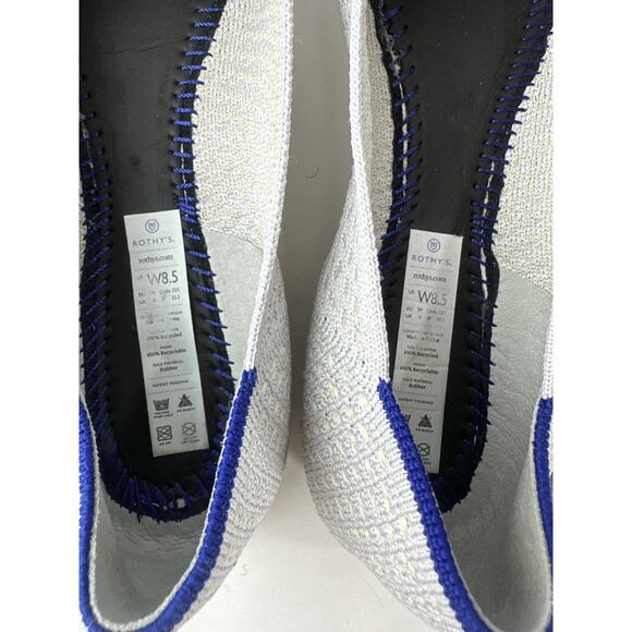 Rothy's The Point Salt Honeycomb Knit Ballet Flats Slip On Shoes Womens Size 8.5 - Picture 6 of 10